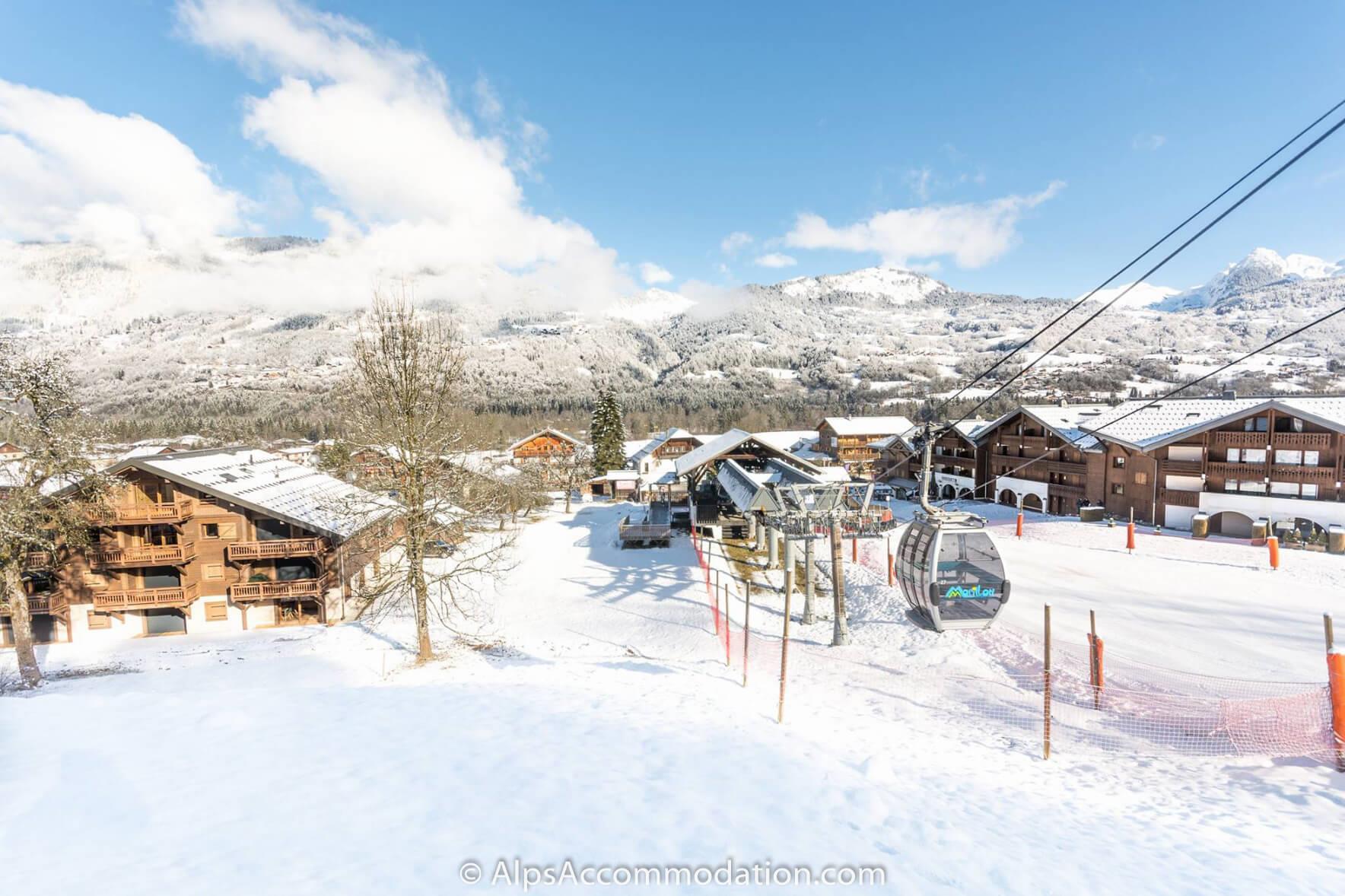 Morillon Village With Its Piste And Telecabine